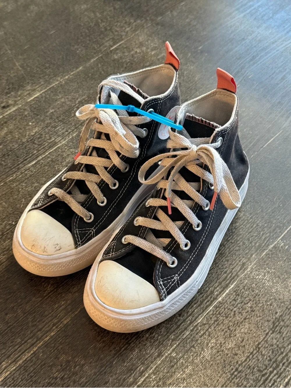 Converse Platform Black High-Top Canvas Sneakers Girls Size 3